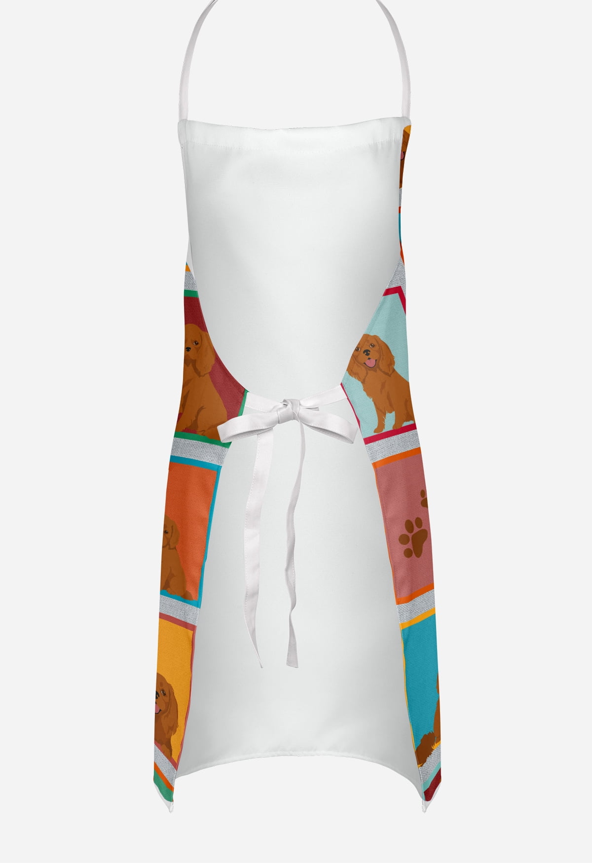 Lots of Ruby Cavalier Spaniel Apron 27 in x 30 in