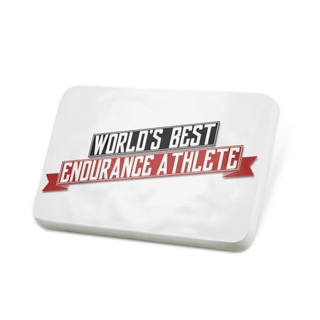 Porcelein Pin Worlds Best Endurance Athlete Lapel Badge –