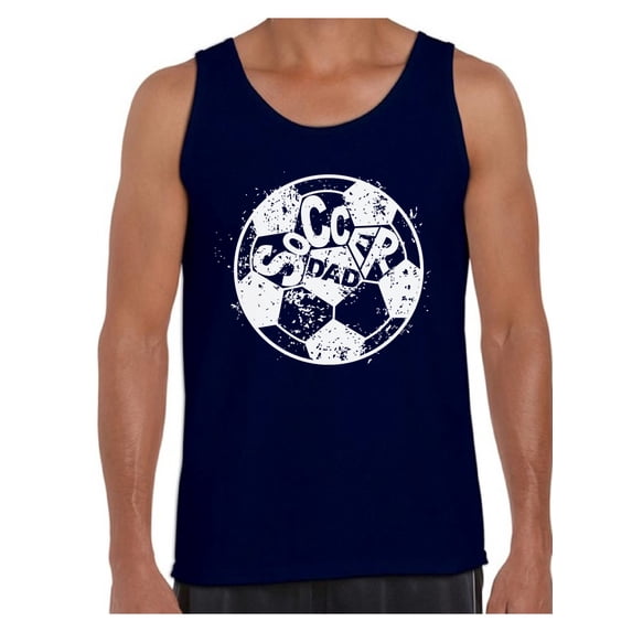 Men's Soccer Dad Ball Graphic Tank Tops White Vintage Father`s Day Best Soccer Player