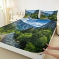 thumbnail image 3 of Manfei Smoky Jungle 4 Pieces Queen Sheet Sets for Female Men Women,Woodland Tree Ultra Soft Flat Sheet,Botanical Plants Queen Fitted Sheet,Ultra Soft Home Decor, 3 of 7