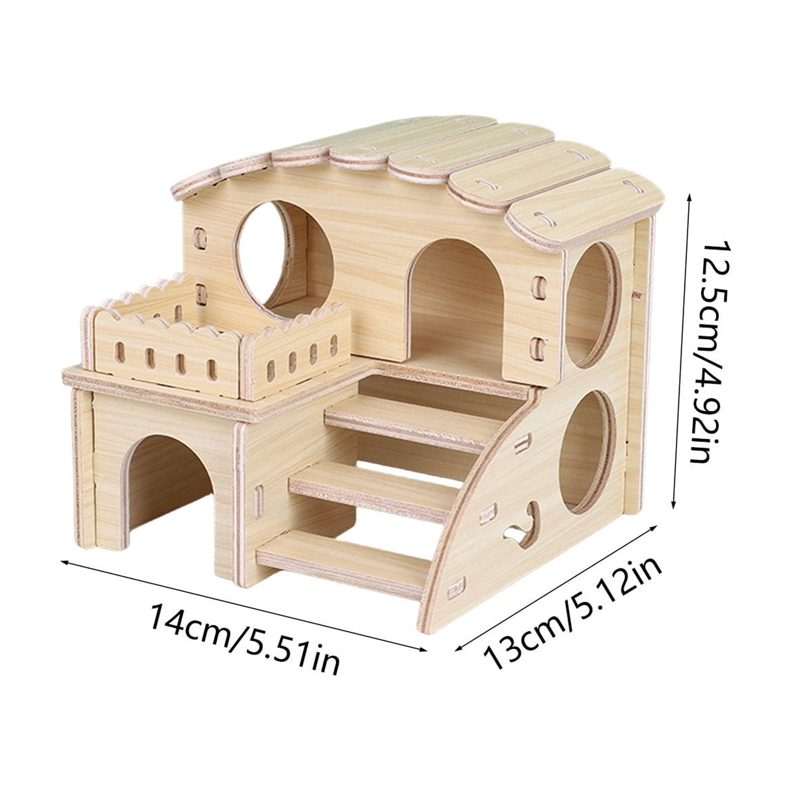 Nebwoak Natural Wood Hamster Hideout, Solid Gerbil Chew Toys & Small Animal Cage Decor, Safe Hide Bed for Gnawing Sleeping