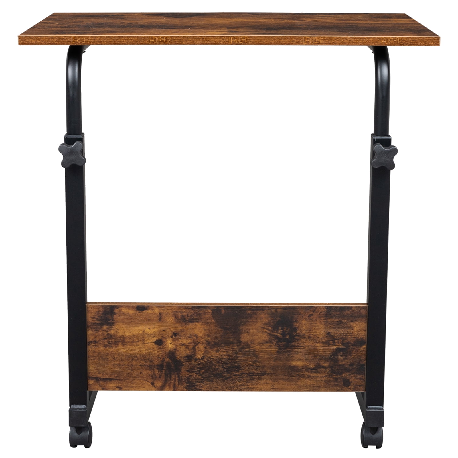 Side Table with Baffle, Rolling & Height adjustable P2 15MM Chipboard & Steel, Wood 60cm