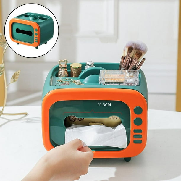 Caja de Almacenamiento de Pañuelos Macarena Forma de TV de Dibujos Animados naranja