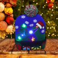 thumbnail image 5 of Gorro de Navidad con luz LED, gorros de Navidad, gorro feo de dinosaurio, gorro de punto Unisex para fiesta navideña, 5 of 5