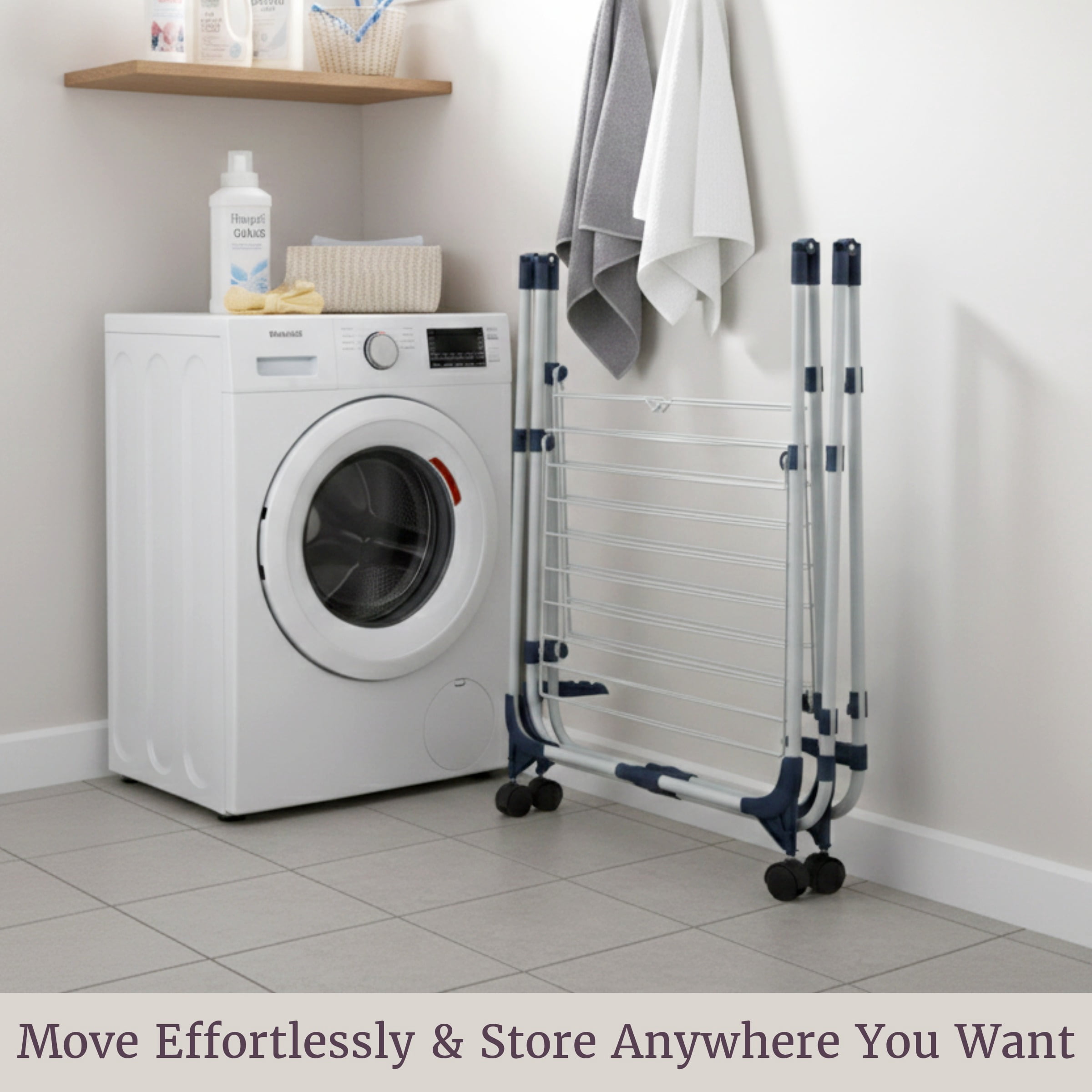 Lavish Home 3-Tier Collapsible Clothes Drying Rack with Shelves, White