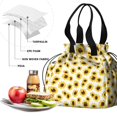thumbnail image 4 of White Sunflower Drawstring Lunch Bag Women - Drawstring Lunch Bag Insulated for Work Office - Stain-Resistant Large Lunchbags for Women with Multi-Pockets, 4 of 6