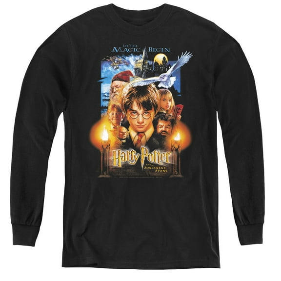 Harry Potter Movie Poster Youth Long Sleeve T-Shirt Black