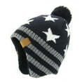 thumbnail image 6 of Gpaecead Baby Girl Winter Hats Fleece Lined Infant Beanie Hat for Boys Knitted Kids Earflap Beanis with Pompom Navy 04, 6 of 7