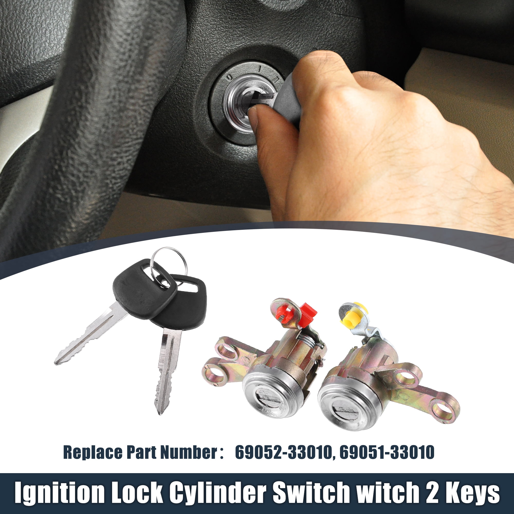 Unique Bargains 1 Set Ignition Switch Lock Cylinder with Key