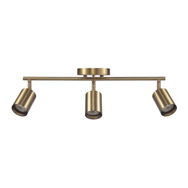 Globe Electric Jackson 3-Light Track Lighting – Dark Bronze With Antique Brass Accents, Pivoting Heads, Farmhouse Style, Ceiling Or Wall Mount
