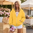 thumbnail image 2 of Women's Hooded Zip Up Sweatshirt Fleece Jacket Casual Long Sleeve Pullover Hoodie Coat Outerwear Winter Fall Fashion Loose Fit Full Zipper Pocket Tops, 2 of 6