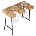 thumbnail image 3 of Maceta de vidrio para escritorio, soporte de madera, florero de vidrio con forma de bulbo, maceta hidropónica para el hogar, la oficina y el jardín, 2 botellas, 3 of 14