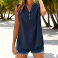 thumbnail image 2 of DxhmoneyHX Womens Tank Tops Casual V Neck Camisoles Sleeveless Blouses Summer Basic Button Down Loose Fit Tunic Shirts Beach Holiday Outfits, 2 of 5