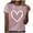 Pink, variant on Annhoo Women's Summer Short Sleeve Tshirts Cute Heart Graphic Printed Crewneck Tops Plus Size Casual Clothes