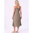 thumbnail image 4 of DARING DIVA Women's Satin Sleeveless Pajama Dress Spaghetti Strap Nightgown M Khaki, 4 of 7
