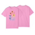 thumbnail image 2 of NAMTYQX Womens Tops Dressy Casual Print Baggy Lightweight Round Neck Plus Size Short Sleeve Print Simple Breathable Short Sleeve Blouses for Women Pink Size M, 2 of 3