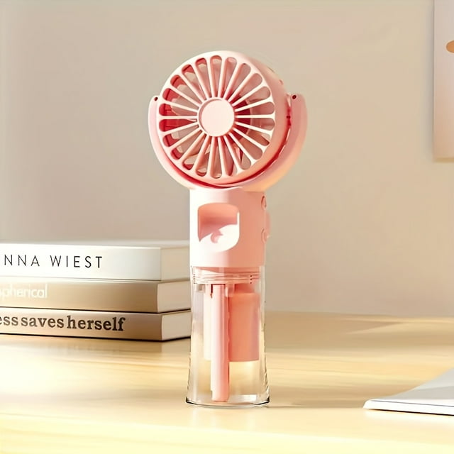 Bamboohart Outdoor Spray Fan Portable Handheld Spray Fan with Humidifier - 4-Speed Adjustment USB Charging Compact Design Suitable for Desk or Travel Small Fan Summer Cooling Accesso
