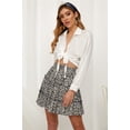 thumbnail image 4 of Women's Summer Cute High Waist Ruffle Skirt Floral Print Swing Beach Mini Skirt, 4 of 7