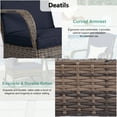 thumbnail image 2 of 3 Piece Outdoor Rocking Chair,Rattan Patio Conversation Chair, Wicker Bistro Set with Side Table & Cushion, Blue, 2 of 7