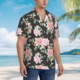 thumbnail image 5 of Xecao Rose Flowers print Hawaiian shirt - a stylish short-sleeve button-down for men, perfect for casual beach and tropical outings., 5 of 9