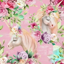 MuralsPrint Baby Girl Pink Room Unicorns Removable Wallpaper - 10'ft H x 24''inch W