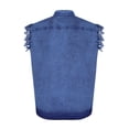 thumbnail image 4 of Dream Apparel Men's Biker Cuttoff Vest Denim/Cotton Shirt with Vintage and Frayed Sleeveless Look 2 Front Pockets, 4 of 6