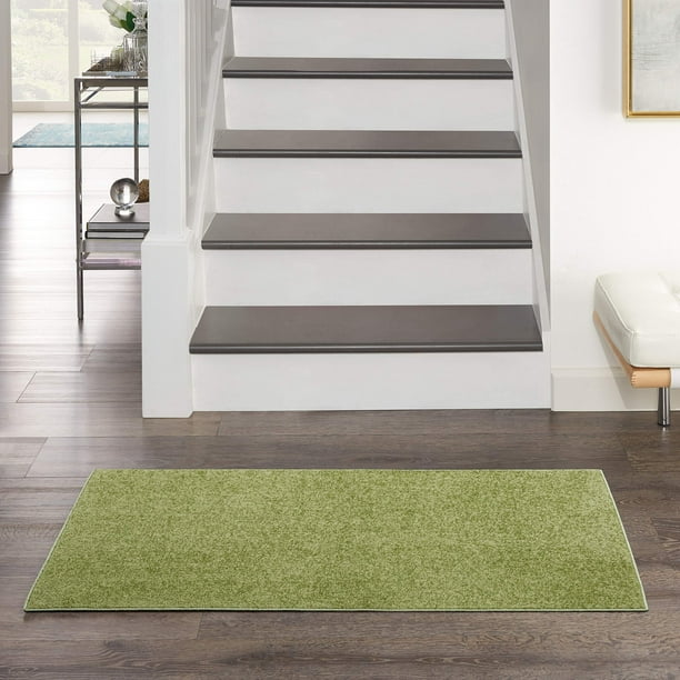 Alfombra Nourison Essentials Verde 61x122 cm para interiores y exteriores