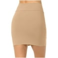 thumbnail image 4 of Sentmoon Mini Skirts for Women Plus Size High Waist Skirts for Women Beach Solid Color Slim Breathable Swim Skirts for Women Fashion Summer for Party Khaki L, 4 of 5