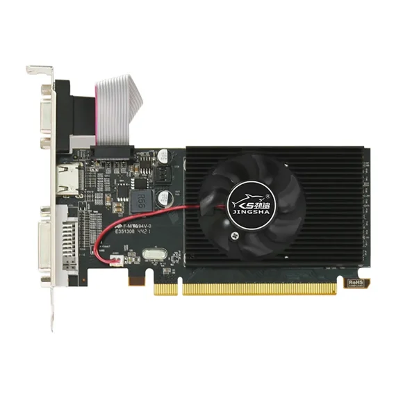 JINGSHA AMD R5 230 Tarjeta Gráfica para Computadora, GDDR3 de 2G, Tarjeta de Video HDMI VGA DVI ITX SFF GPU Listo para Perfil Bajo