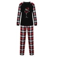 thumbnail image 3 of Odeerbi Christmas Pajamas for Family Holiday Plaid Long Sleeve Family Christmas Pajamas Matching Sets Mom Print Parent-child Suit Two-Piece Sleepwear Xmas Family Matching PJs Set Black, 3 of 5