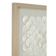 thumbnail image 5 of 24"W, 24"H Cream Geometric Handmade Overlapping Shells Shadow Box with Canvas Backing, by DecMode (2 Count), 5 of 14