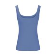 thumbnail image 5 of UPPADA Women's Scoop Neck Spaghetti Strap Tank Top Ribbed Sleeveless Slim Fit Camisole Summer Casual Outfits for Beach Party Club,Tank Top for Women Workout Loose Blue,M, 5 of 6