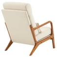 thumbnail image 5 of Hassch High Back Armchair Accent Linen Chair with Wood Armrest for Living Room, Off-White, 5 of 10
