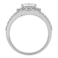 thumbnail image 2 of 2.78 ct Oval Cut Real Genuine Natural Diamond SI1-SI2 J-K 14K White Gold Halo Promise Wedding Statement Engagement Designer Ring W/ Crystal side stones size 4, 2 of 7