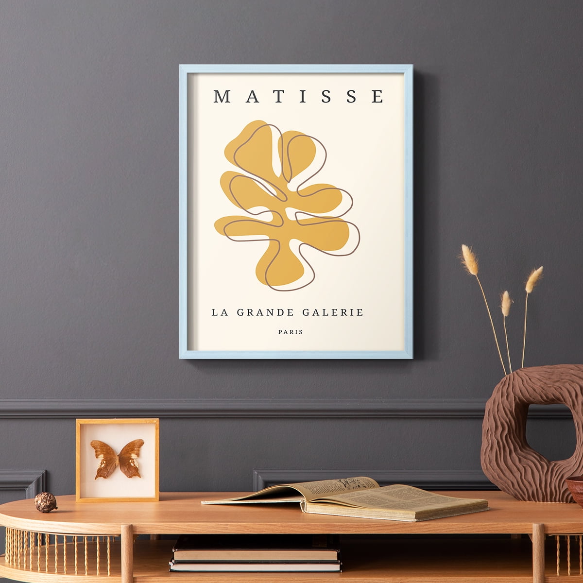 Matisse CCCLXVII in Blue Solid Wood 22 x 28 Framed Print