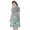 thumbnail image 2 of Bixox Robe d'Été à Manches Courtes pour Femmes Robe Ample Longueur Genou avec Poches-Chiens, 2 of 7
