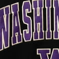 thumbnail image 4 of Men's Colosseum Black Washington Huskies Arch & Logo Crew Neck Sweatshirt, 4 of 4