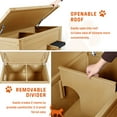 thumbnail image 6 of Outdoor Cat House Insulated for Multiple Cats, Weatherproof Large Wooden Pet House, Feral Cat Shelter, Foldable Ladder and Acrylic Side Window, Brown, 6 of 7