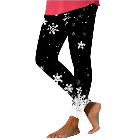 Erwazi Christmas Capri Leggings for Women Casual Yoga Pants Workout Athletic Winter Pants, 3XL