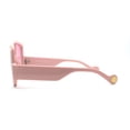 thumbnail image 4 of Multi Panel Shield Drop Temple Plastic Curved Top Racer Sunglasses All Pink, 4 of 4