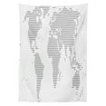 thumbnail image 3 of Ambesonne Map Tablecloth Rectangular Table Cover, Graphic Dots Simple Modern, 60"x84", Grey White, 3 of 4