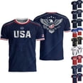 thumbnail image 2 of 2026 New USA Soccer Jersey for Men, United States Jersey Soccer, Jersey USA Fans Crew Neck Short Sleeve Football Retro Streetwear Outdoor T Shirt for Adult(Beige, 3XL), 2 of 4