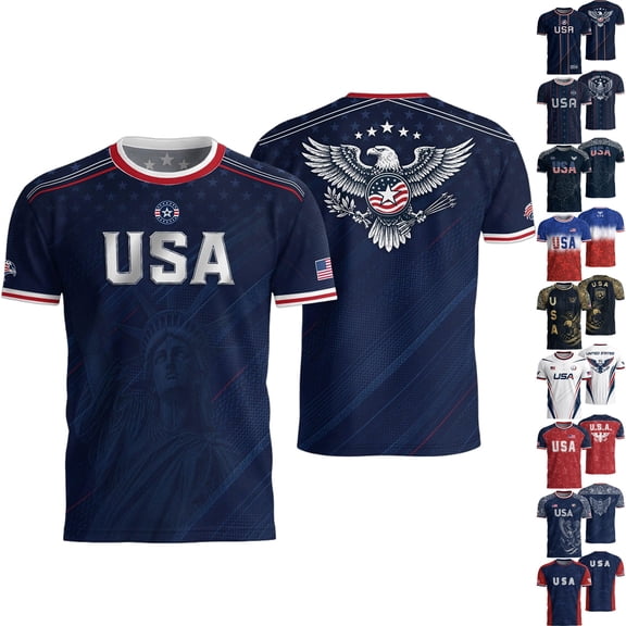 2026 New USA Soccer Jersey for Men, United States Jersey Soccer, Jersey USA Fans Crew Neck Short Sleeve Football Retro Streetwear Outdoor T Shirt for Adult(Dark Gray, 2XL)