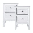 thumbnail image 3 of Veryke Nightstand Set of 2 for Bedroom, Modern End Table with 2 Drawer Set of 2 Storage Cabinet for Bedroom, Living Room, Dining Room Furniture, White (2pcs), 3 of 9