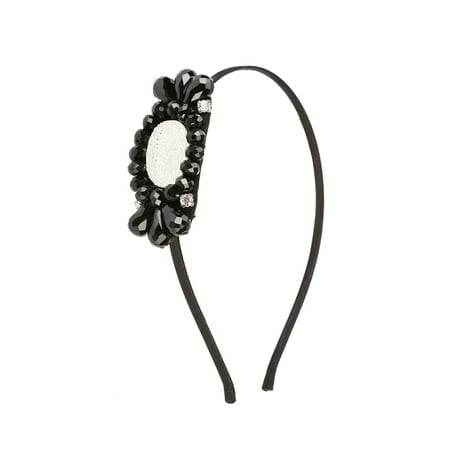 Great Gatsby Flapper Inspired Handmade Black Beaded Fashion Headband / Hairband