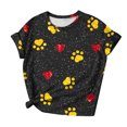 thumbnail image 4 of Plebaso T-Shirts Imprimés pour Femmes Col Rond Dégradé Manches Courtes Mode Ample T-Shirts pour Femmes, 4 of 4