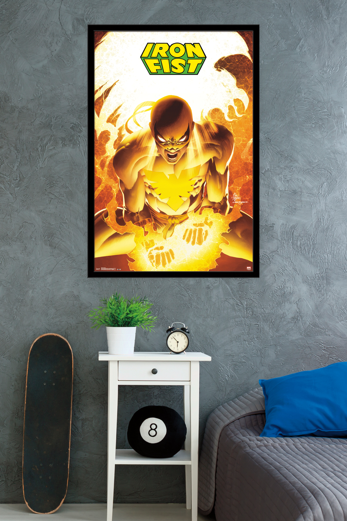 Marvel Comics - Iron Fist Wall Poster, 22.375" x 34", Framed