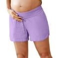 thumbnail image 2 of TANYSU Women's Double Layered Pleats Maternity Shorts Underbelly Drawstring Elastic Waist Shorts With Pockets Summer Cute Beach Casual Shorts Solid Color Trendy, 2 of 4