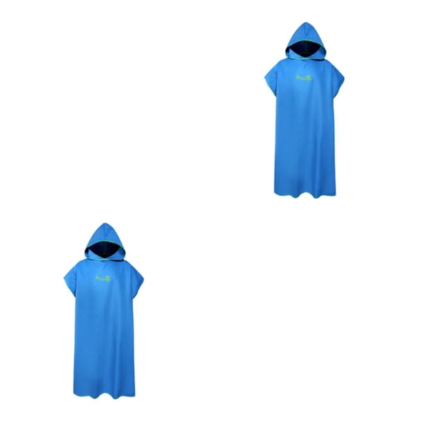 Toystoory Poncho De Microfibra Para Unisex Toallas De Baño Para El Cuerpo Absorbentes Ligeras Y Fáciles De Llevar Toalla De Microfibra En Azul En azul 1 2piezas