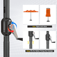thumbnail image 5 of YODOLLA 15ft Patio Umbrella with Solar Lights, Outdoor Large Double Umbrella with 156 PCS LED Lights and Crank Handle for Backyard Deck Pool Shade,Orange, 5 of 8